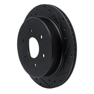 Nissan Titan Brake Rotor (1) - Rear Right - R1 Concepts - Drilled & Slotted - Black - `17-`24